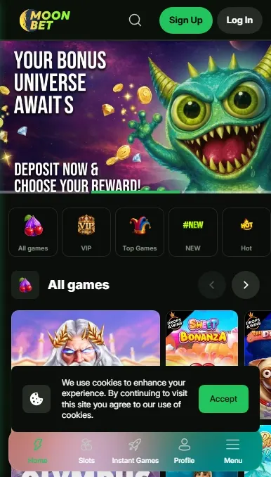 MoonBet Casino — mobile